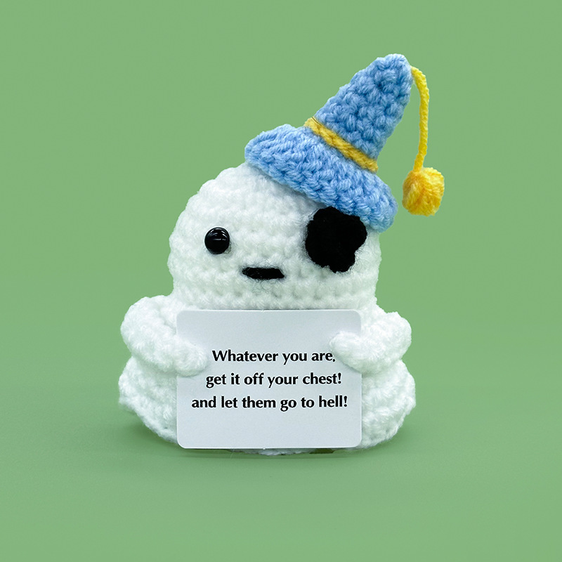 Wholesale and customization of white ghost-shaped crocheted dolls, plush toys and trendy toys pic 23