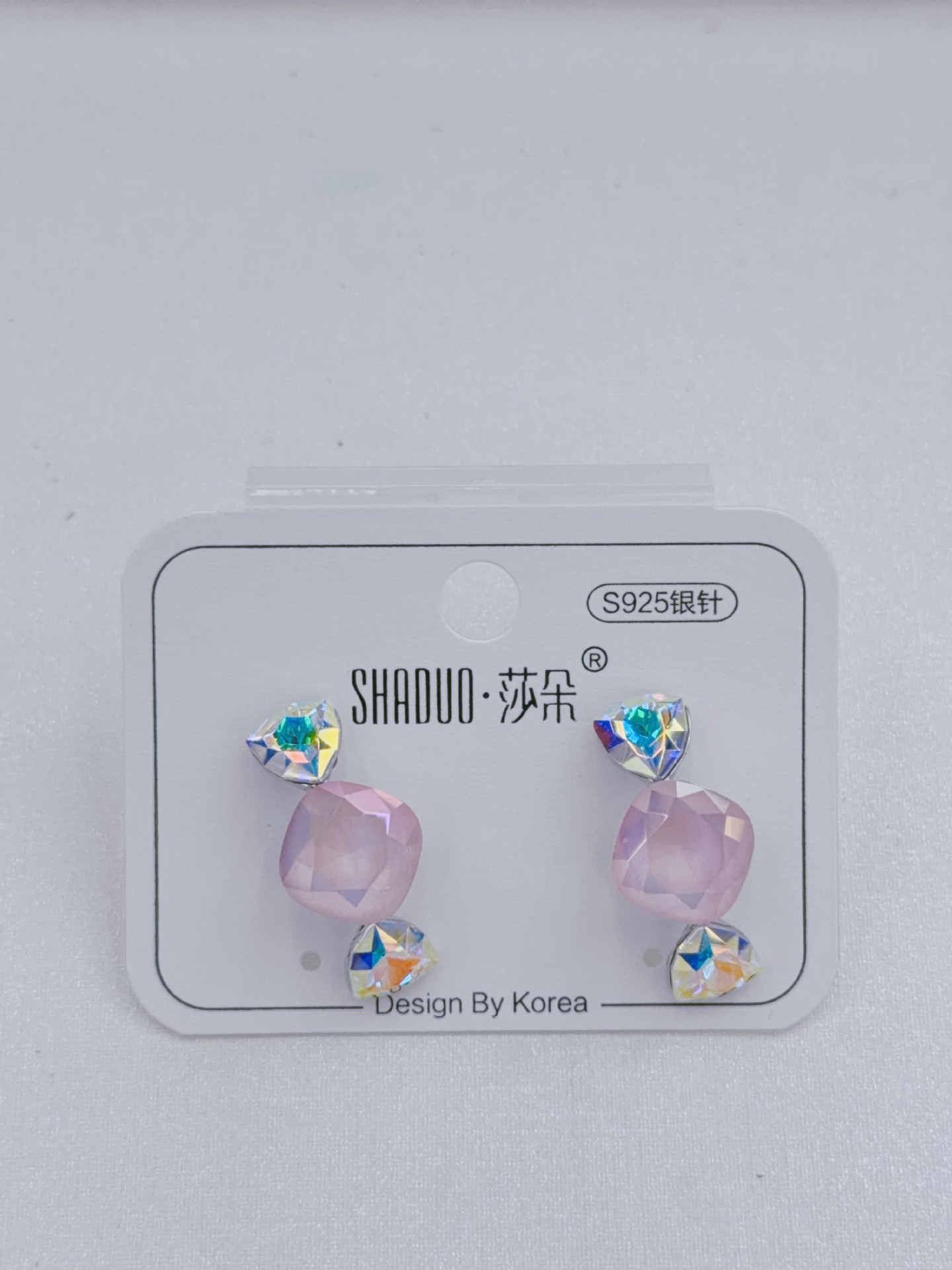 复古港风肥三角水晶耳环女高级感糖果形轻奢银针耳钉网红百搭耳饰详情12