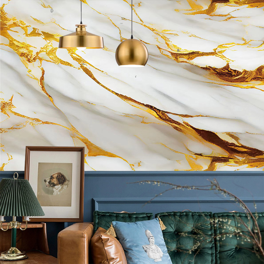 Cross-border exclusive Gilt Marble-patterned wallpaper for home decoration building materials background wall Gilt Marblewallpaper pic 27
