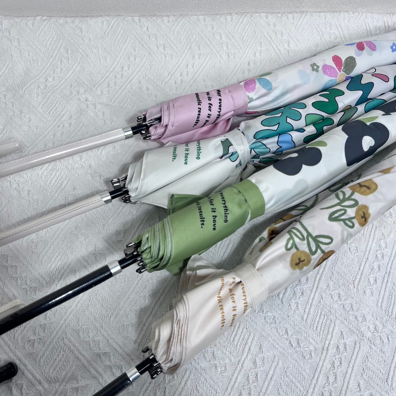 厂家新品8骨自动直杆伞碳纤维超轻碎花长柄雨伞印logo广告礼品伞详情23