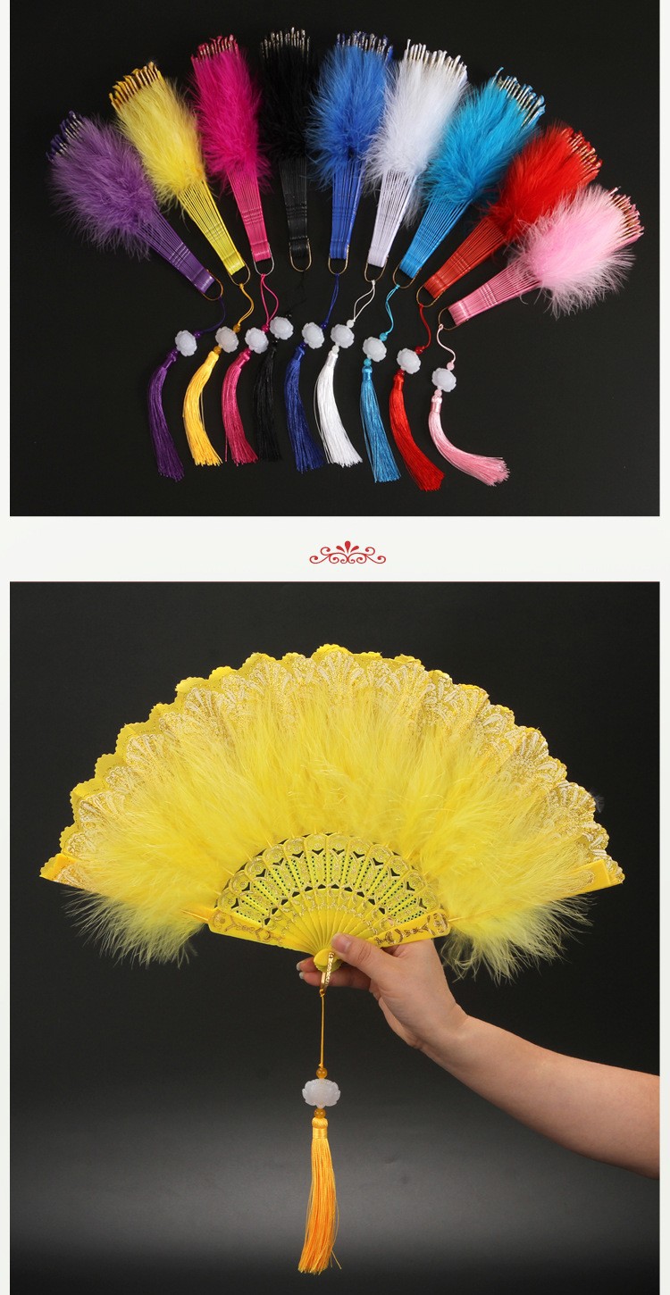 Ancient-style feather fans, Wing Chun dance, square dance, cheongsam performance, fans, internet-famous fans, light and elegant pic 9