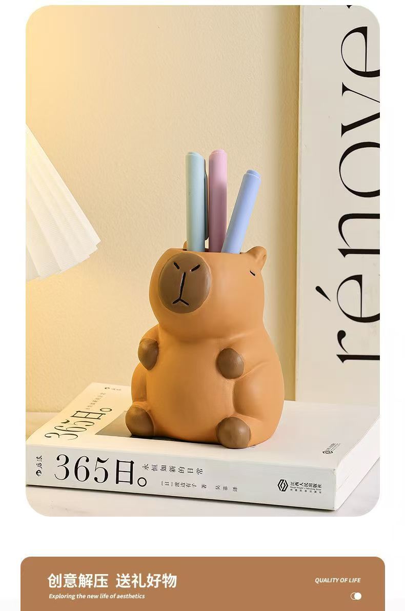Kapipala pen holder, a cute cartoon office desktop decoration, is a personalized, creative and fun cosmetic pen storage box pic 6