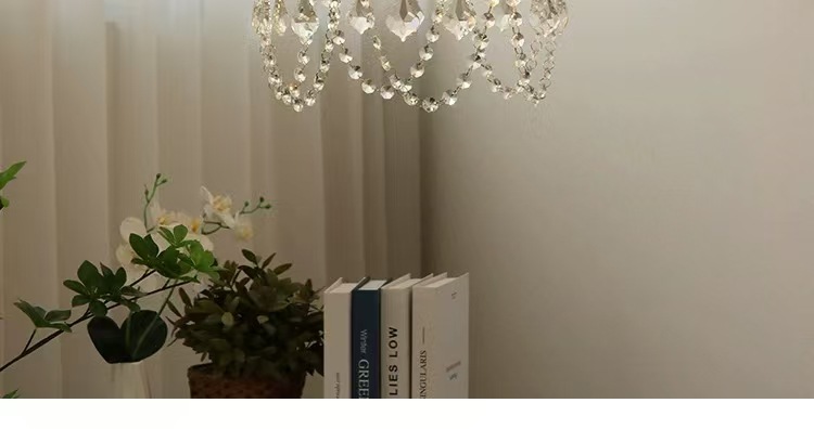 法式奶油风浪漫水晶吊灯美式轻奢玄关过道床头衣帽间公主房灯具详情6