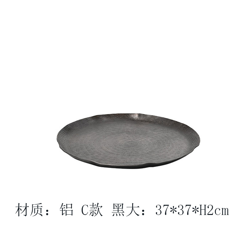 印度进口铝制银色不规则浅边水果盘零食坚果收纳托盘茶盘摆件装饰详情32
