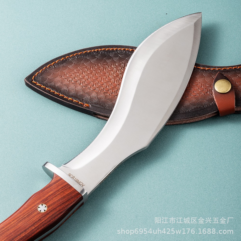 Cross-border bestseller: Straight knife, small curved knife, one-piece keel, outdoor camping, wilderness survival, high-hardness meat cutting knife, straight knife pic 7