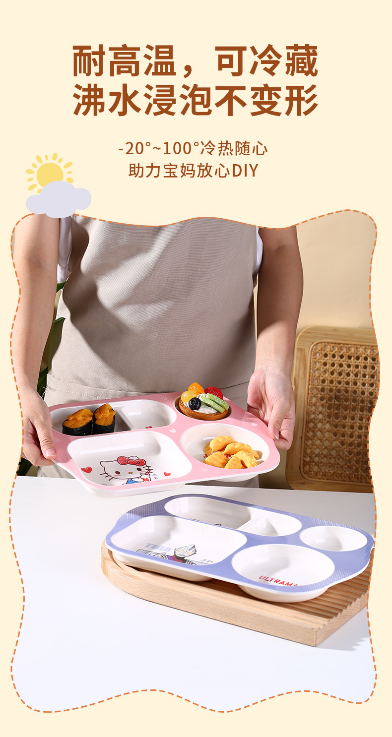 儿童卡通餐具食品级家用防摔交通工具小汽车飞机轮船形状创意餐盘详情7