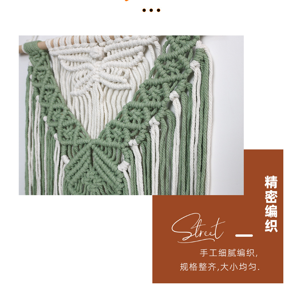 新款北欧流苏挂毯手工编织民宿装饰床头背景挂饰波西米亚客厅壁毯详情6