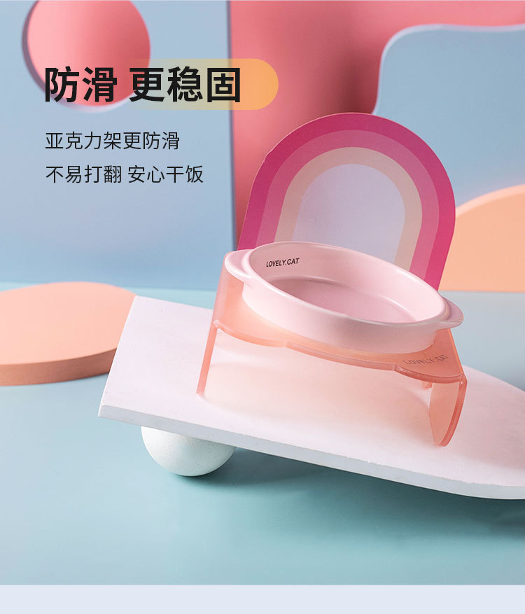 Wholesale of Korean Bridga double-eared cat bowls, dog food bowls, ceramic pet bowls, cat and dog food bowls without black chins, and slow food bowls pic 13