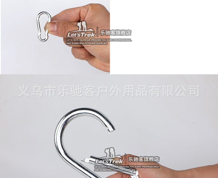 Q235铁镀锌挂钩带螺弹簧扣户外登山扣连接环宠物链条挂钩批发详情11