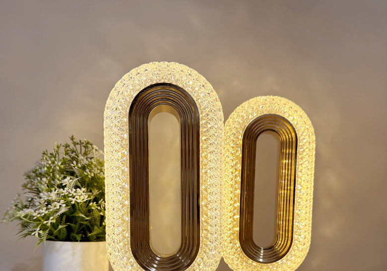 Crystal table lamp, electroplated process, track, European touch, bedroom, bedside, ambient night light, ambient light, bedroom pic 6