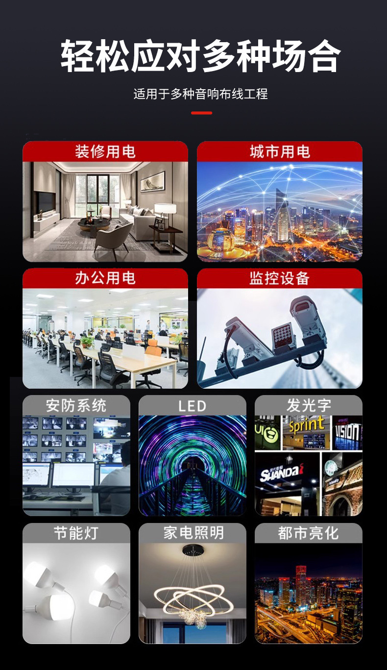 rvv护套线纯铜白色电线软线家用电源2芯1.5 2.5 4平方电线家用详情9