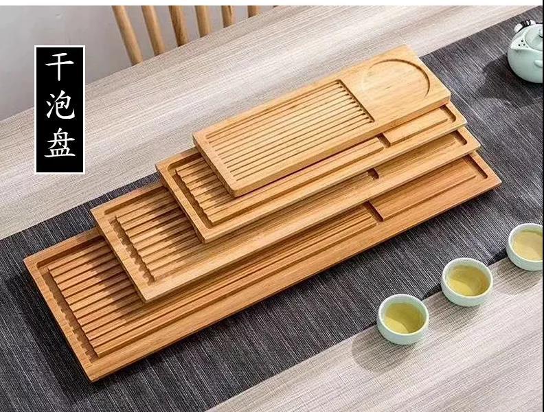 Wholesale bamboo rectangular wooden plates, bread trays, pastry trays, melon seed round plates, snack barbecue plates, tea trays and tea saucers pic 18