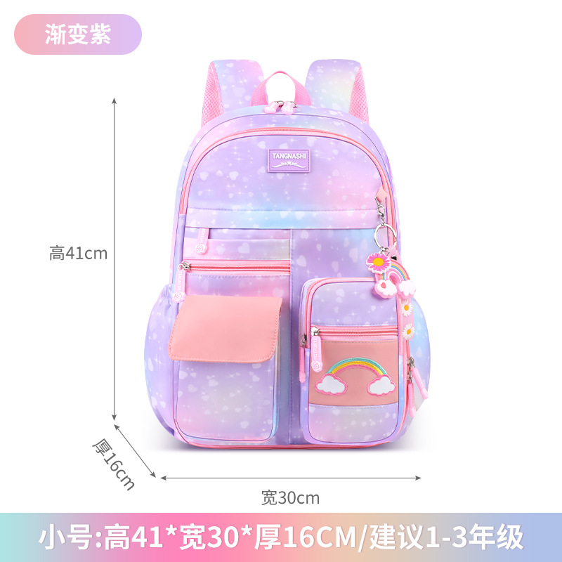 跨境schoolbag 冰箱开门小学生书包女超轻减负彩虹儿童双肩包批发详情23