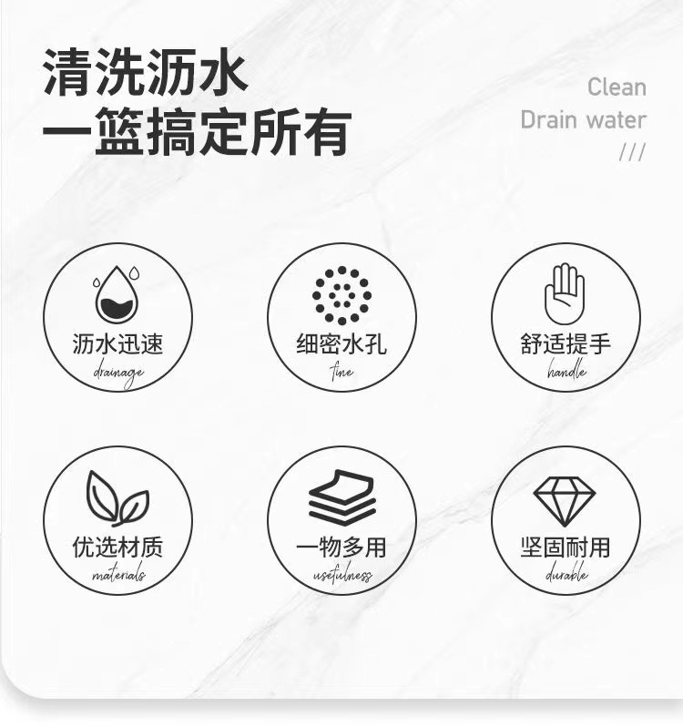 沥水篮家用篮子耐摔圆形厨房洗菜盆加厚密孔筛麻辣烫小吃菜篮批发详情3