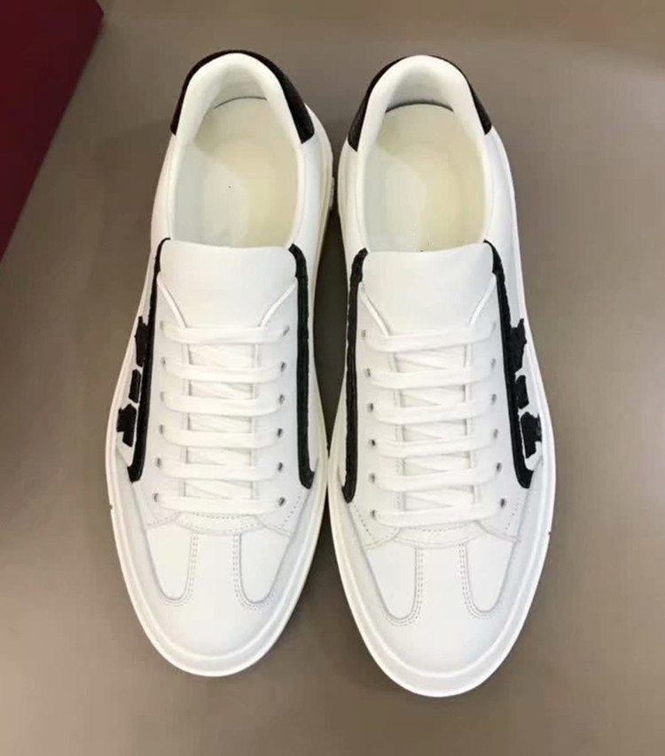 真皮男板鞋欧洲站拼色系带小白鞋平底牛皮防臭黑色时尚休闲单鞋潮详情29