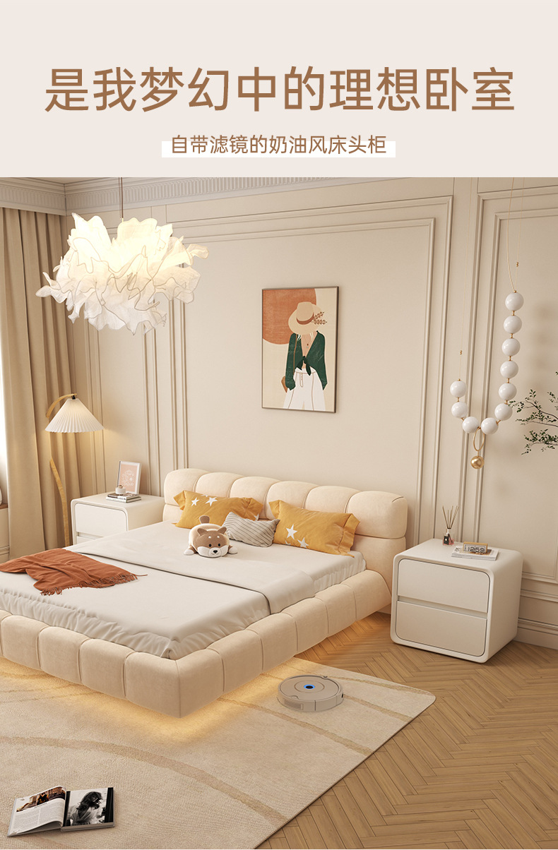 Small, modern, simple and extremely narrow bedside table, cream-style ultra-narrow 2025 new mini slit storage rack pic 12