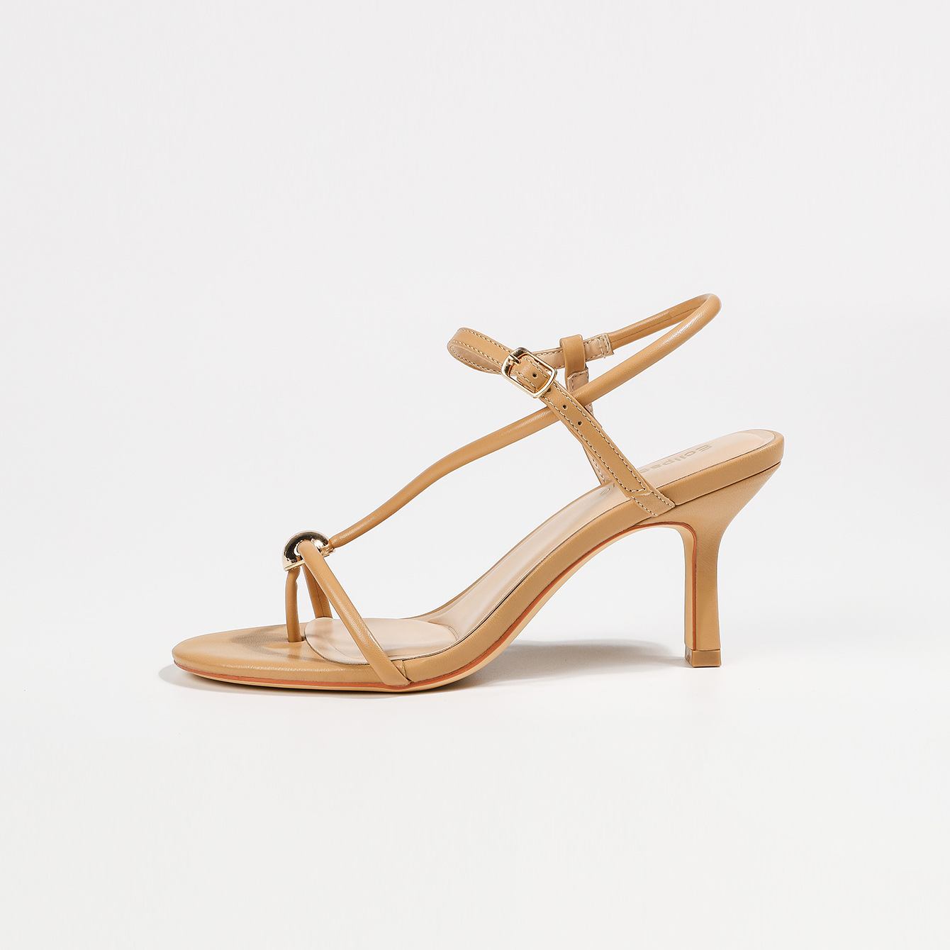 跨境专供金属扣一字带方头细跟露趾女鞋2025夏季新款细带名媛凉鞋详情6