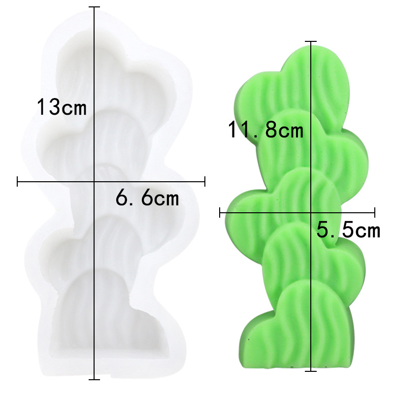 Wholesale cactus resin decoration DIY car aroma diffuser mold food-grade silicone candle mold in stock pic 2
