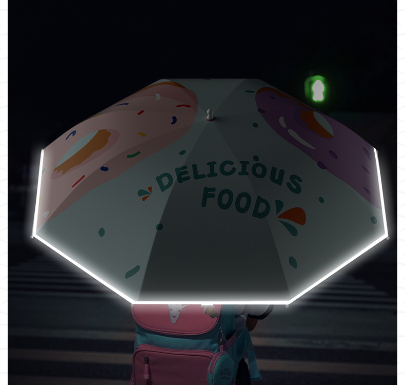 ZUODU左都儿童晴雨伞 女孩小学生晴雨两用长柄反光上学防晒遮阳伞详情11