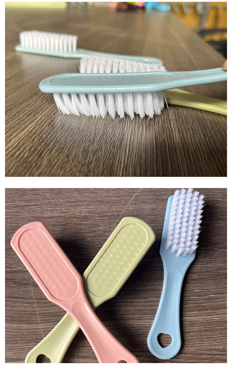 10只装鞋刷子家用软毛清洁刷塑料长柄洗衣刷清洁用品日用百货鞋刷详情8