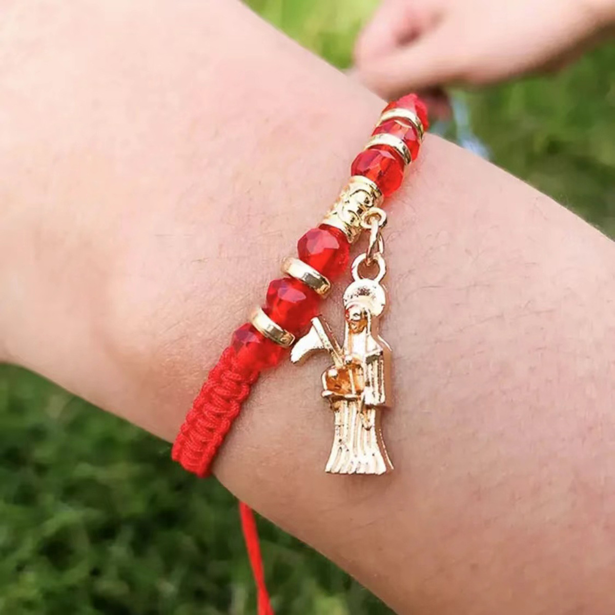 Amazon cross-border best-selling alloy Death God pendant, crystal beaded bracelet, fashionable and stylish party jewelry batch for both men and women pic 9