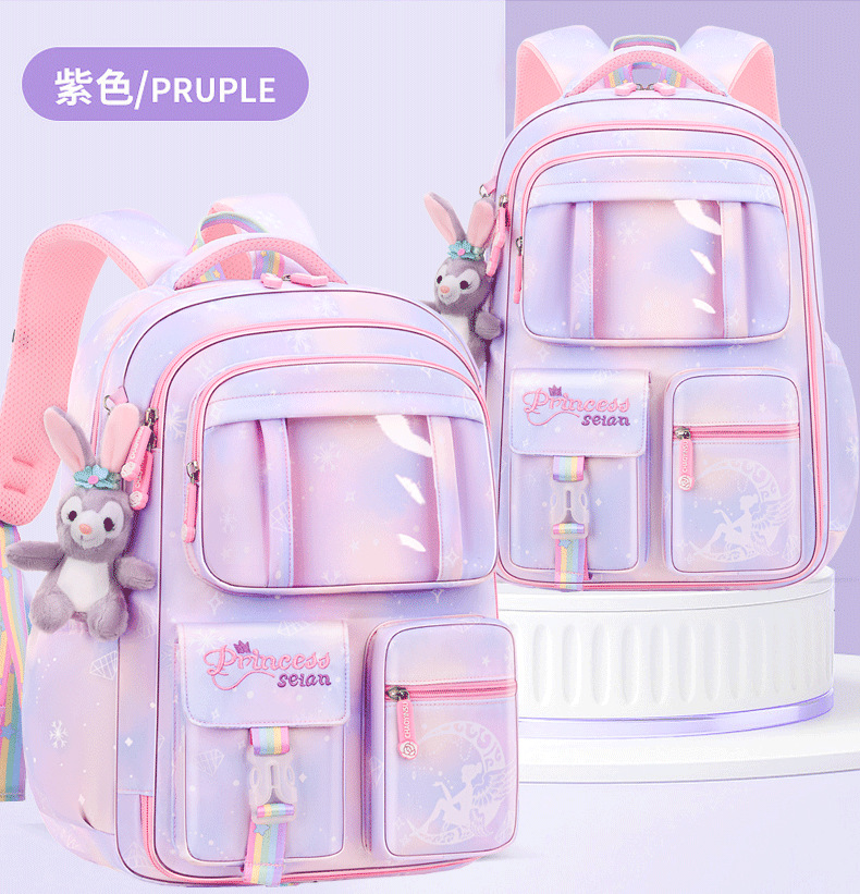 新款小学生书包女生潮流超轻便减负护脊大容量1-6年级儿童 双肩包详情15