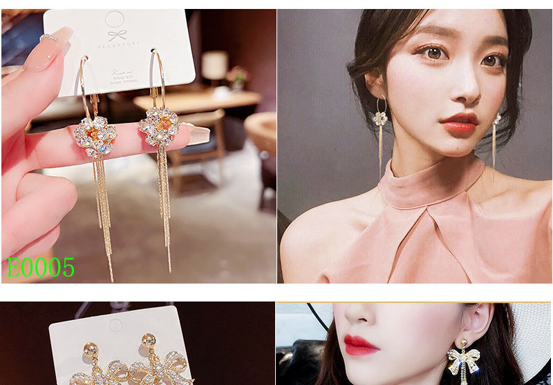 925银针轻奢锆石百搭耳环高级感时尚耳钉女气质爆款流苏耳饰批发详情16