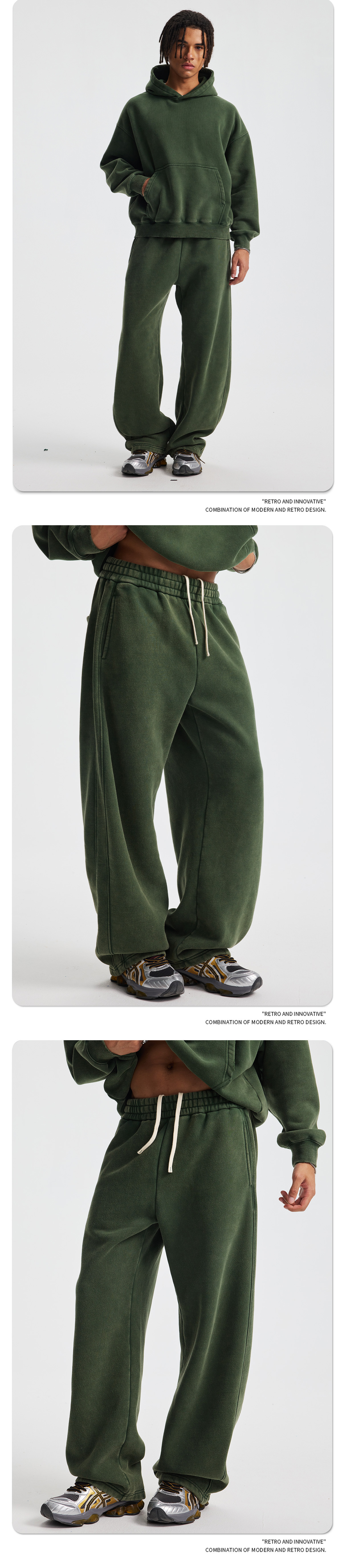 2025秋冬新款加绒加厚炒雪花男休闲裤 洗水做旧弯刀阔腿男女长裤详情11