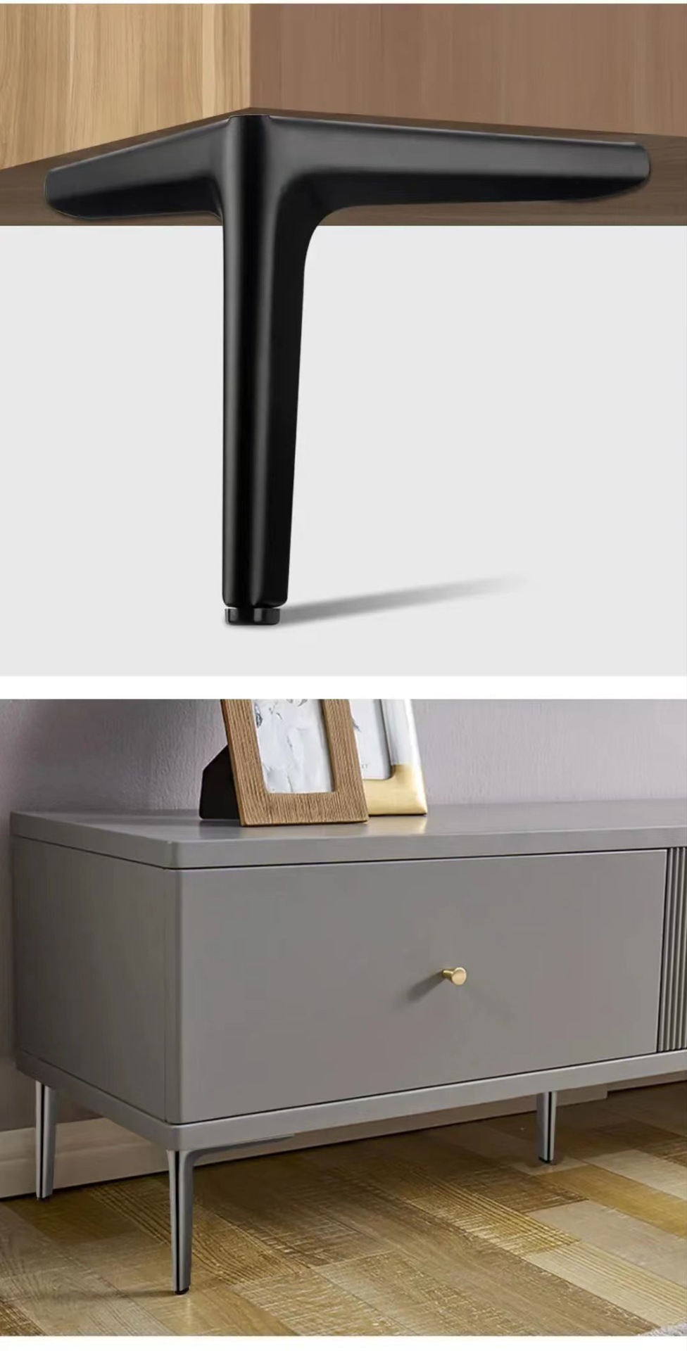 Sofa legs, semi-circular trident legs, table legs, metal furniture legs, bed legs, bedside table legs, coffee table legs, TV cabinet support legs pic 9