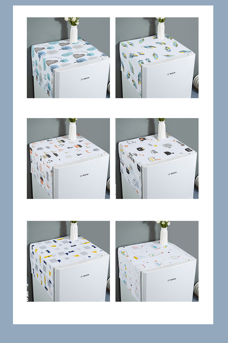 【 Chi Jia 】 Modern and simple household refrigerator dust cover, waterproof and dustproof fabric cover for dining room and kitchen, home pic 9