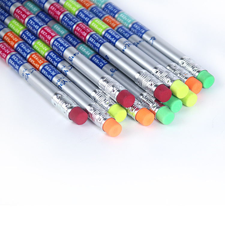 Yalong Cross-border specializes in popular and creative digital addition and subtraction printed pencils with erasers, HB pencils, and round shank pencils pic 3