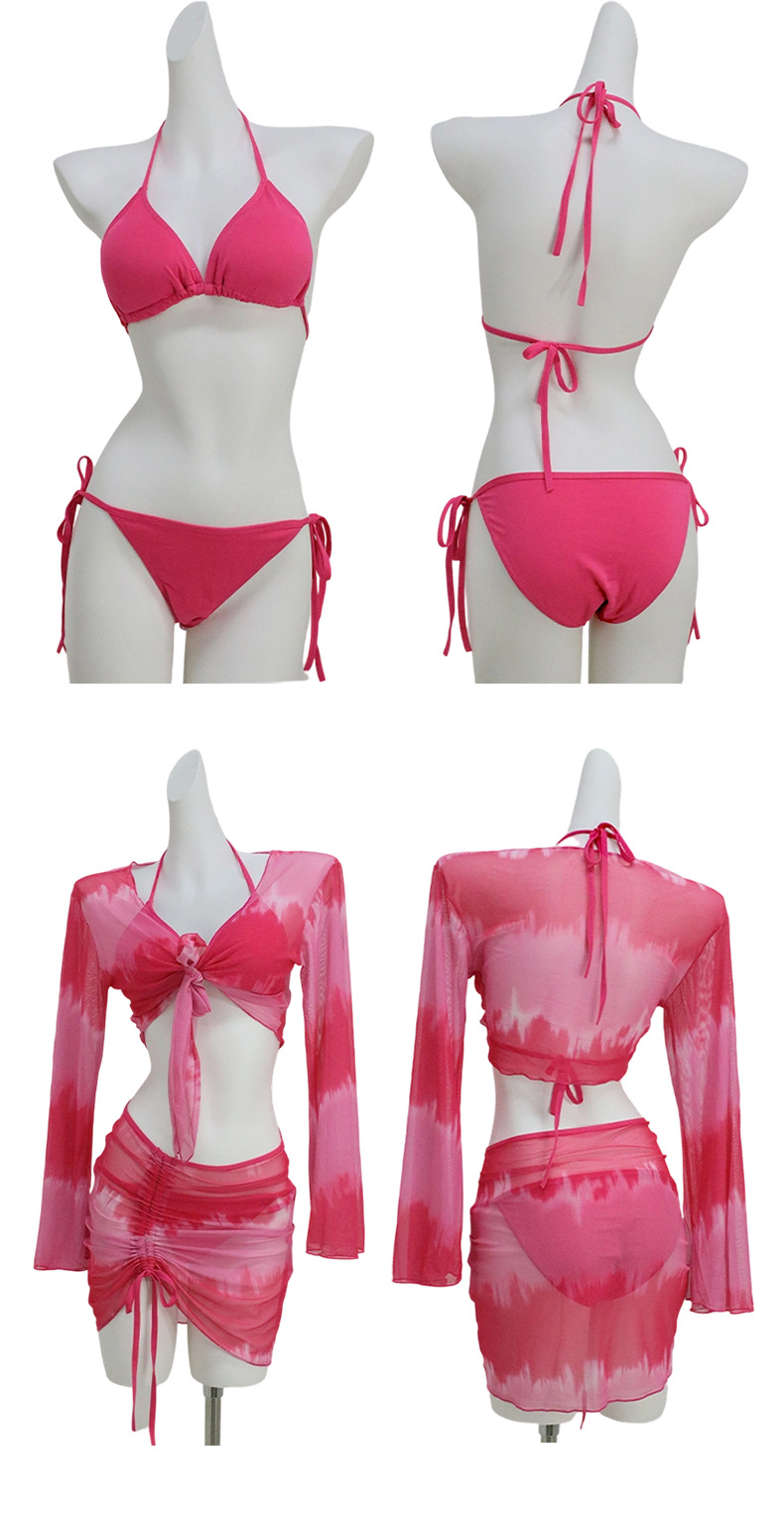 Swimsuit women bikini four-piece set, new conservative long-sleeved, sun protection, slimming, hot spring swimsuit women -107083 pic 12