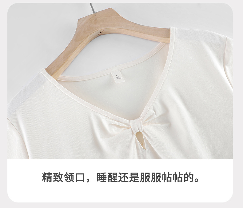 A light short-sleeved casual summer dress with a chest cushion for women. It can be worn as a mid-length skirt. It is made of modal cotton for summer home wear pic 22