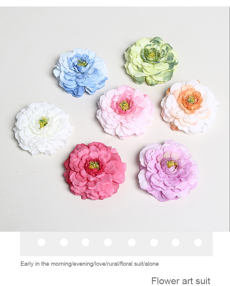 龙鲤牡丹仿真花头婚礼摄影绢花室内家居软装假花DIY簪花厂家批发详情12