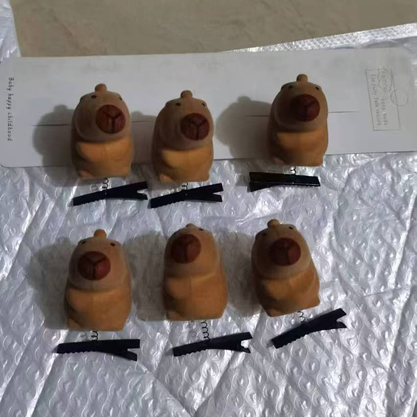 卖萌头饰儿童可爱卡通植绒配饰边夹网红新款咖皮芭拉弹簧发夹源头详情9