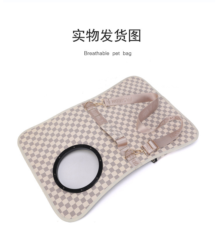 猫包外出便携冬季猫咪外出包太空舱单肩斜挎棋盘格宠物背包手提式详情2