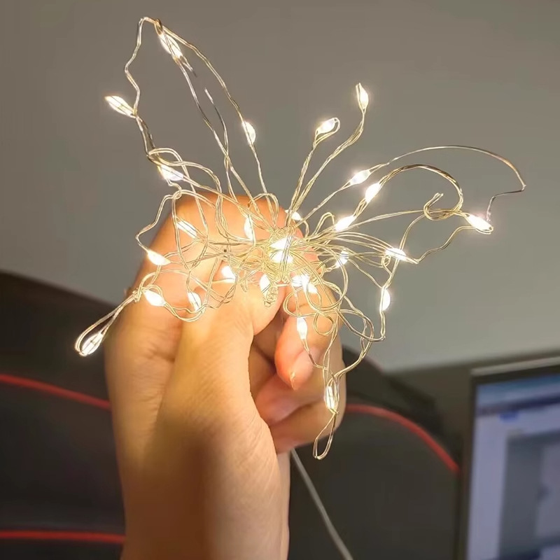 Bulk wholesale of LED button battery small white boxes, colorful flower light strings, Christmas tree decoration copper wire atmosphere string lights pic 3