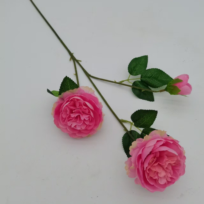 3头洋牡丹玫瑰情人节婚庆婚礼插花装饰商场酒店布置假花外贸批发详情8