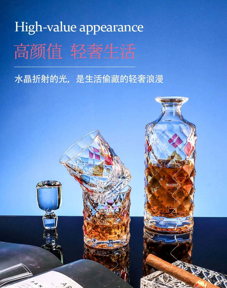 Czech imported whisky glass, high appearance level, crystal glass, high-end sense, home whisky glass, glass beer glass pic 12