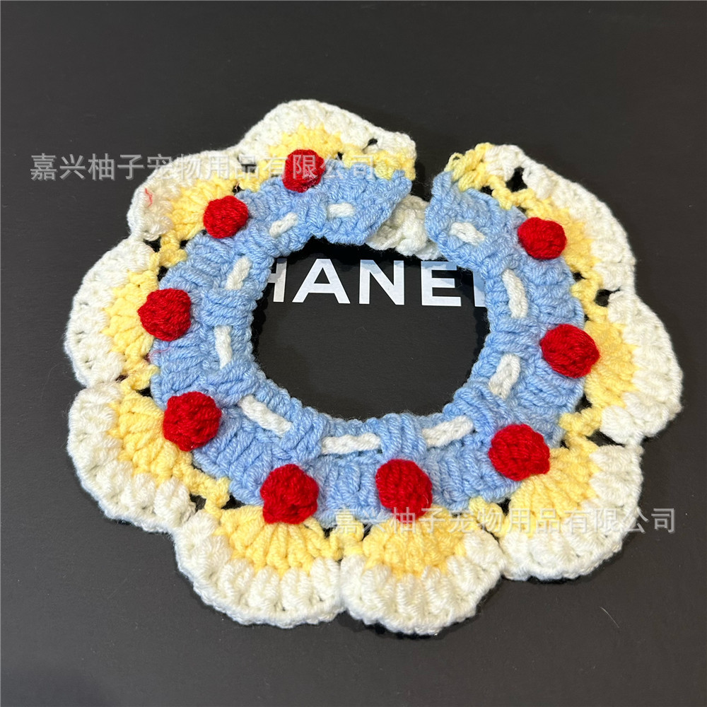 Pet hand-woven necklaces, cute cat knitted necklaces, kitten neck rings, small dog neck decorations pic 21