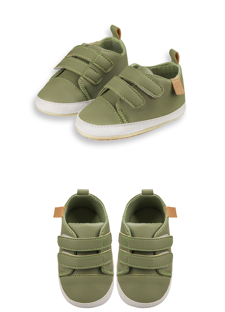 春秋0-1岁婴儿学步鞋PU魔术贴 男女宝宝波鞋室内外皮鞋软底详情6