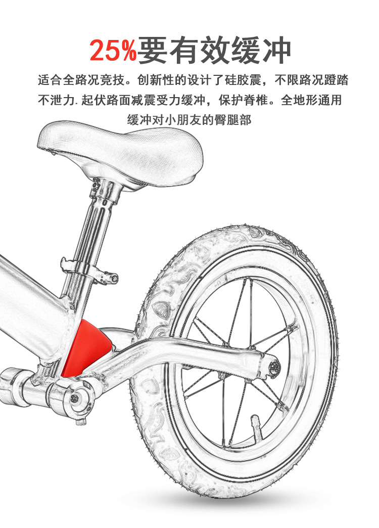 厂家直供铝合金滑步车12寸儿童平衡车滑行宝宝两轮无脚踏玩具车详情4