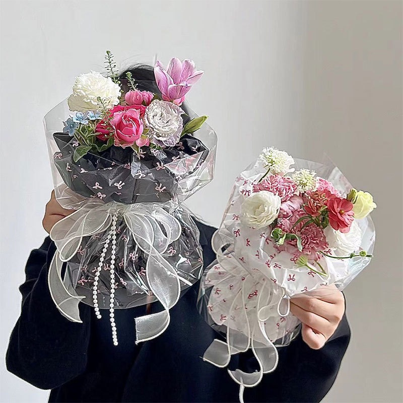 Bow, pear paper, bouquet wrapping paper, floral art material, high-end feel, fresh flower packaging paper, store wrapping paper pic 5