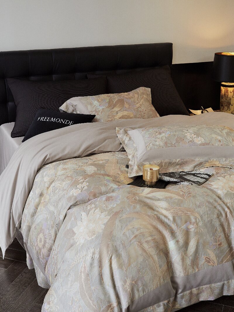 FREEMONDE Tencel cotton brushed four-piece set American printed thick warm quilt cover for autumn and winter, skin-friendly bedding pic 12