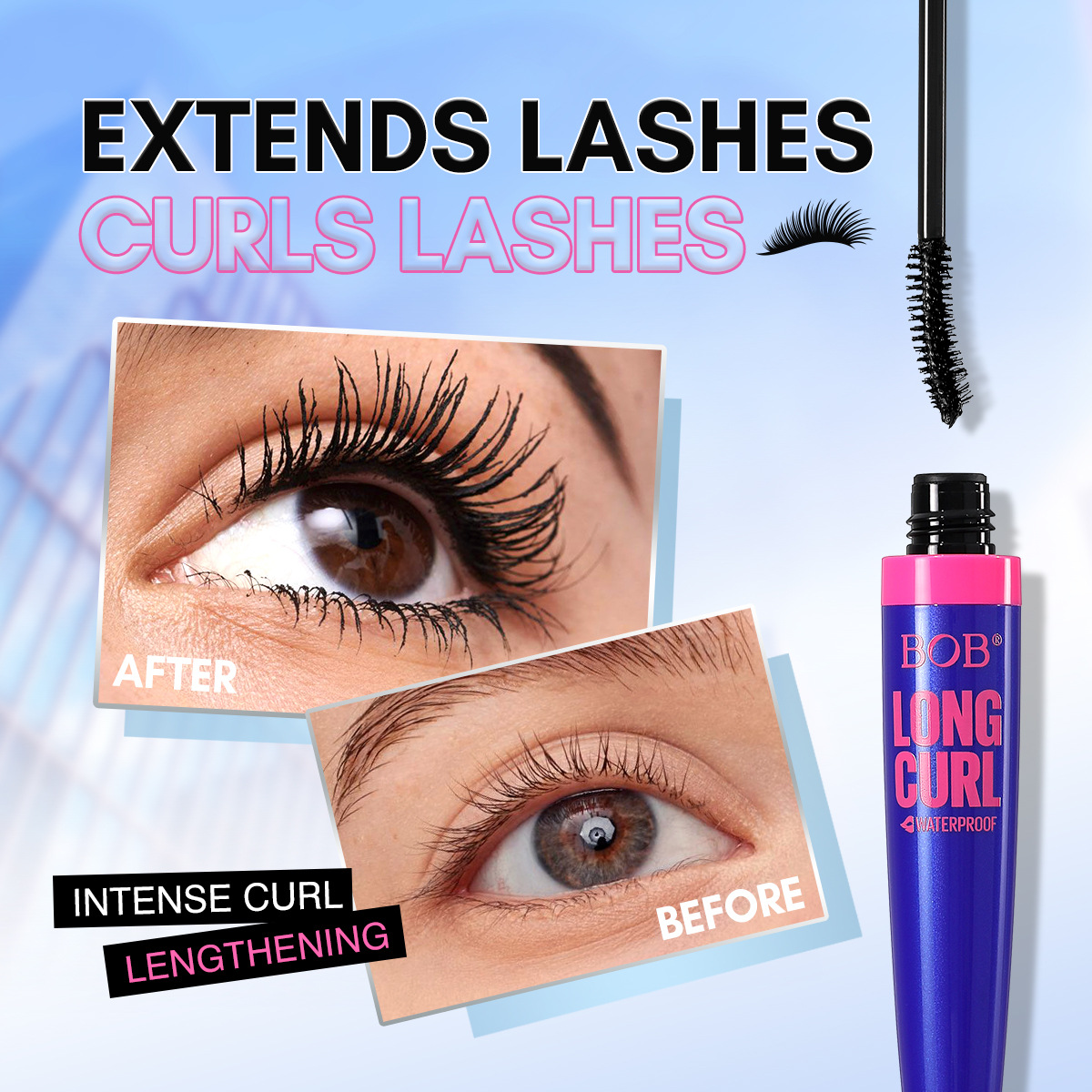 Cross-border bob Thickening and curling mascara is waterproof, long-lasting and does not smudge eyelashes, shaping and enlarging the eyes. It is a best-selling beauty product pic 4