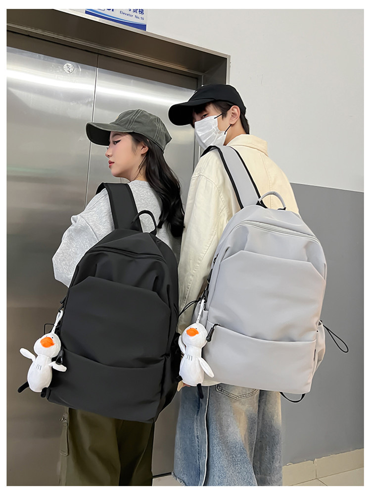 中大学生书包女潮流褶皱双肩包男批发 学院风情侣休闲耐用双肩包详情38