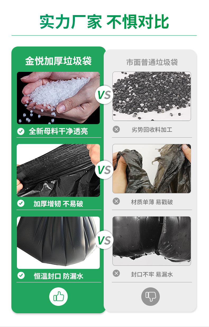 厂家批发黑色加厚大垃圾袋240L物业环卫酒店一次性大号塑料垃圾袋详情6