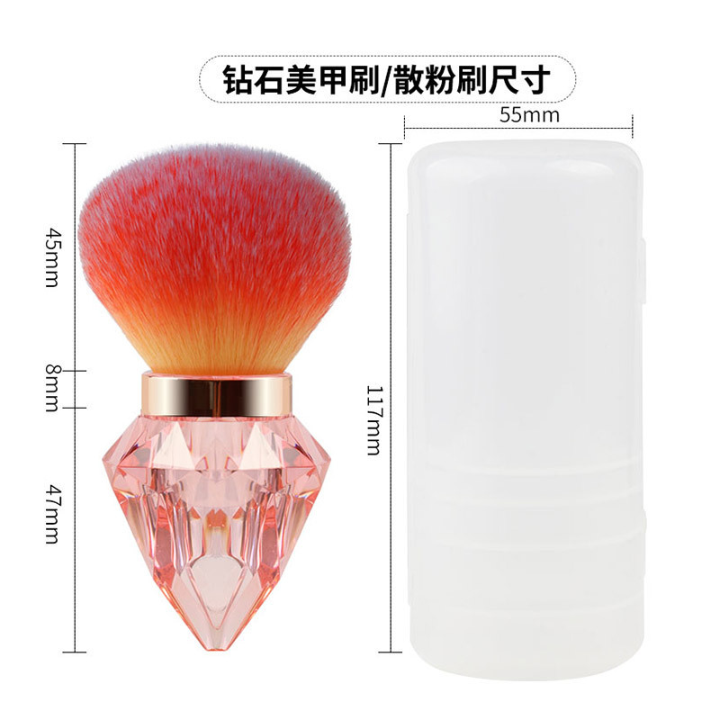 Wholesale of new single diamond makeup brush, mushroom head multi-color dispersion paint, nail dust brush and beauty tools pic 5