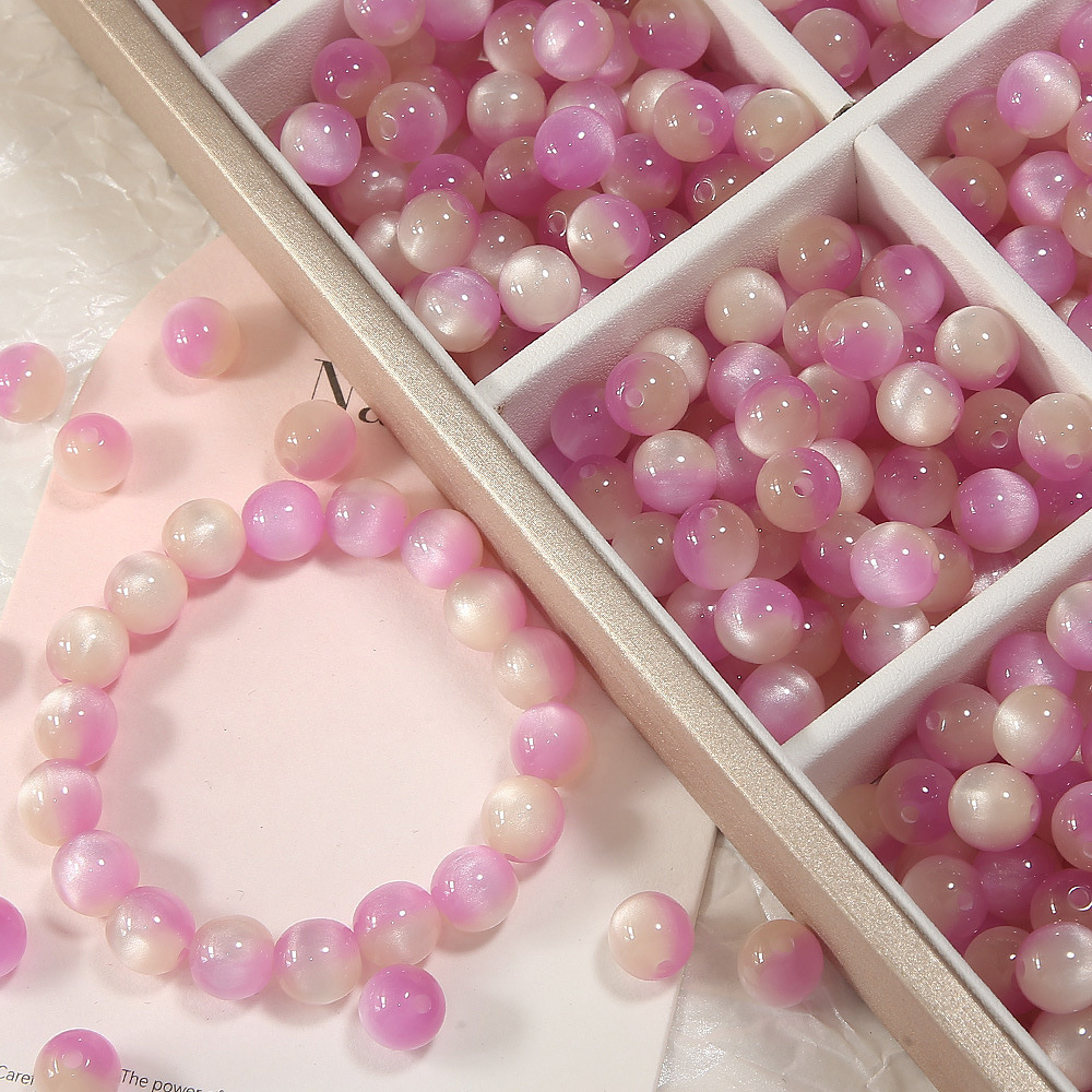 夏至双色仿猫眼石树脂圆珠散珠手工diy手链手串串珠珠子饰品配件详情10