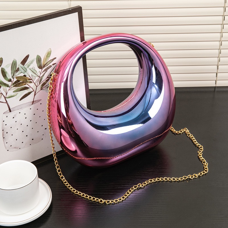 2024夏季新款欧美爆款弯月包晚宴包手提亚克力包跨境批发彩色炫彩详情14